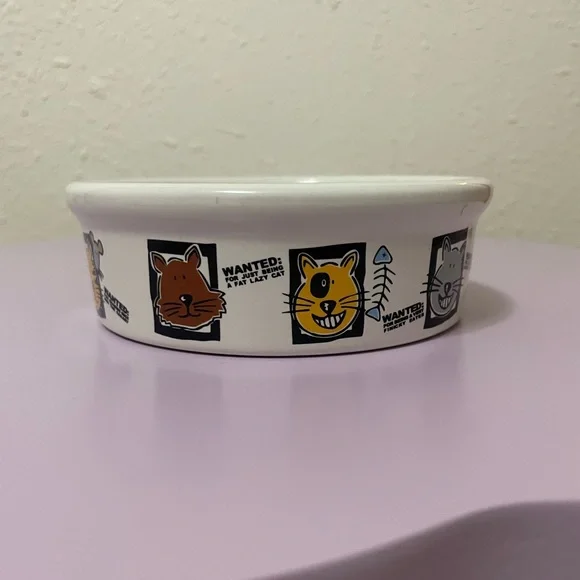 Mug Shots Cat Riveria Van Beers Stoneware Food Water Bowl Signature Housewares - Picture 4 of 6